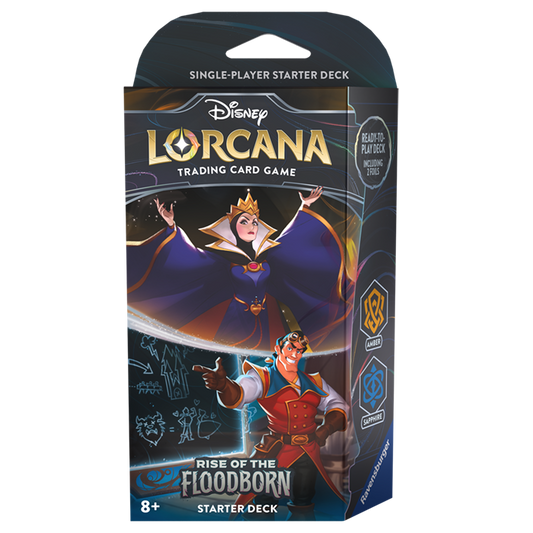 Lorcana Trading Card Game Set 2 Rise of the Floodborn- Starter Deck – Amber & Saphire