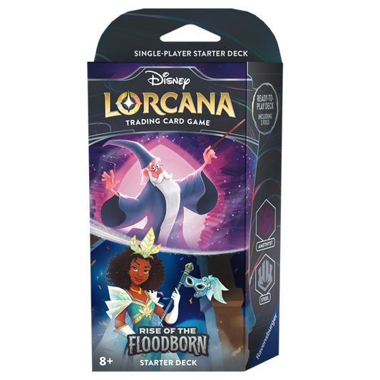 Lorcana Trading Card Game Set 2 Rise of the Floodborn- Starter Deck – Amethyst & Steel