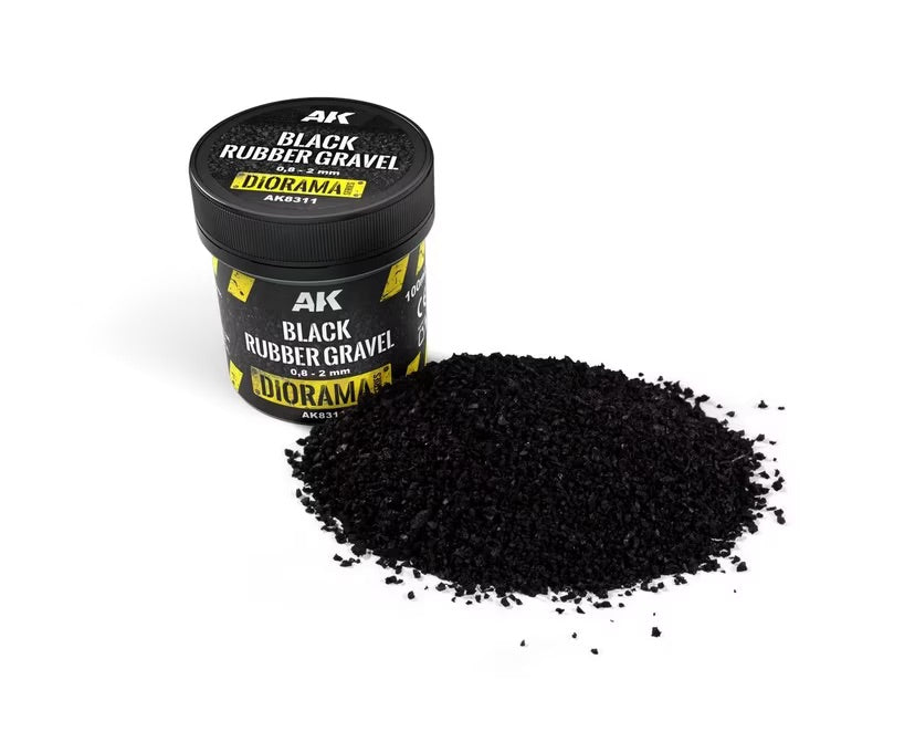 AK Basing Bits: Black Rubber Gravel 0.8-2mm
