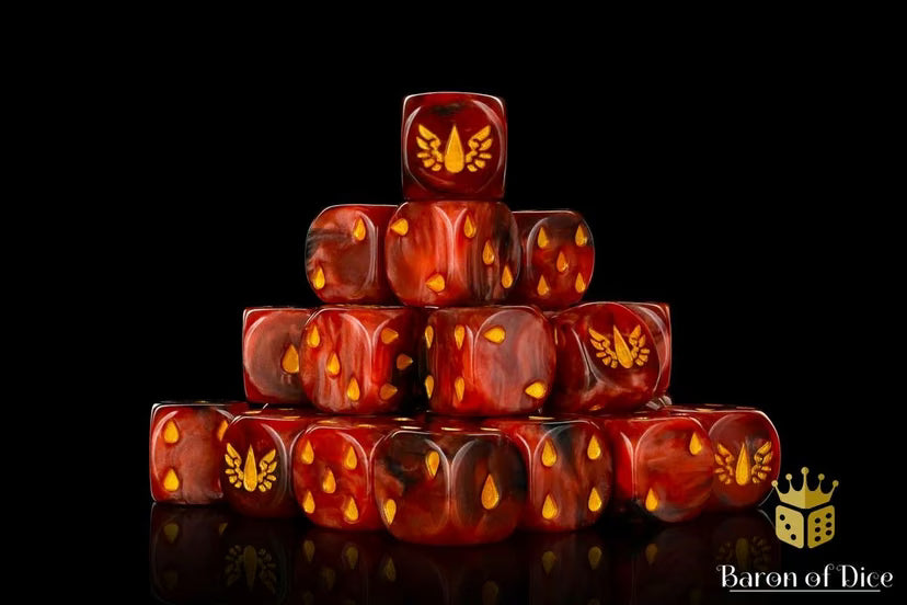 Blood Drop Dice Set (Round) - Baron of Dice