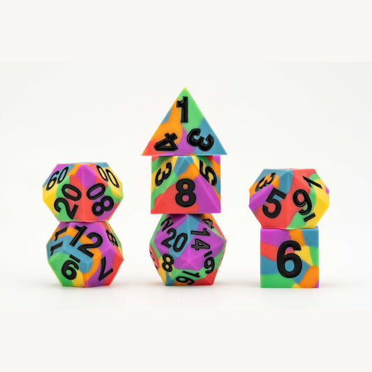 Gaymers Pride: FanRoll Poly RPG Dice Set - Rainbow Flag