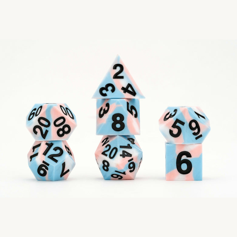Gaymers Pride: FanRoll Poly RPG Dice Set - Transgender
