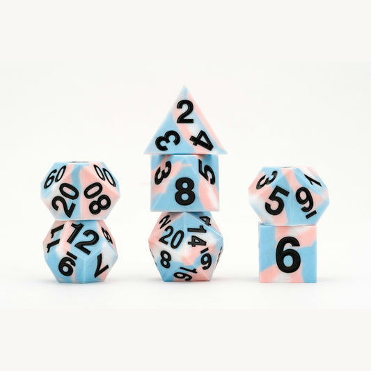 Gaymers Pride: FanRoll Poly RPG Dice Set - Transgender