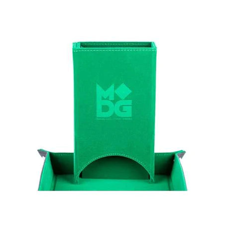 Fold Up Velvet Dice Tower: Green