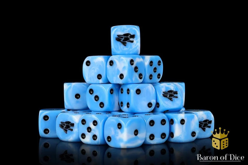 Frost Wolf Dice Set (Round) - Baron of Dice