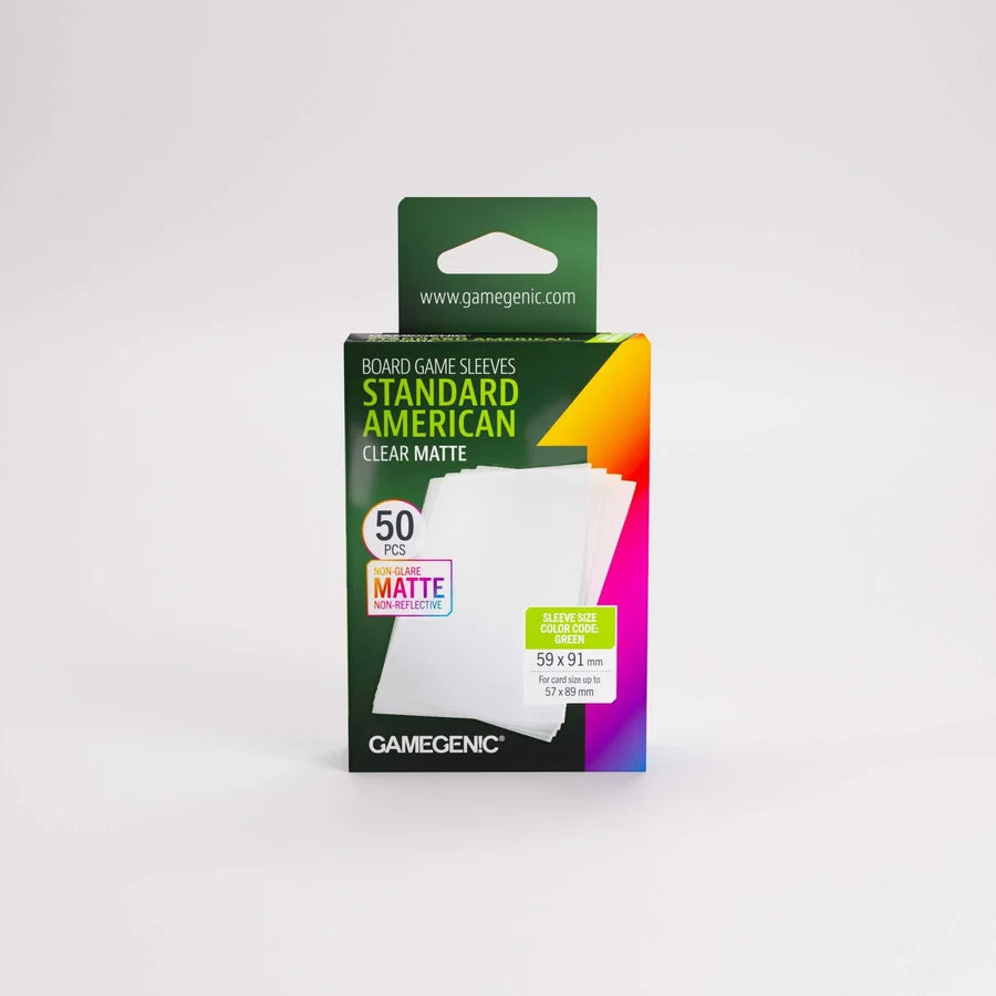 Gamegenic Board Game Sleeves Standard American Clear Matte (50 ct.)