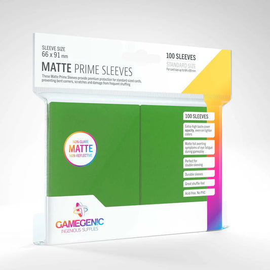 Gamegenic Matte Prime Sleeves Standard Size- Green (100)