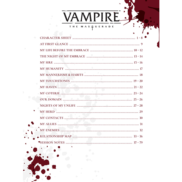 Vampire: The Masquerade 5th Edition RPG: Character Journal
