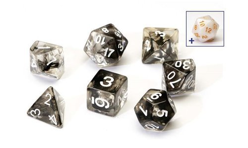 Black Cloud Transparent Poly Dice Set