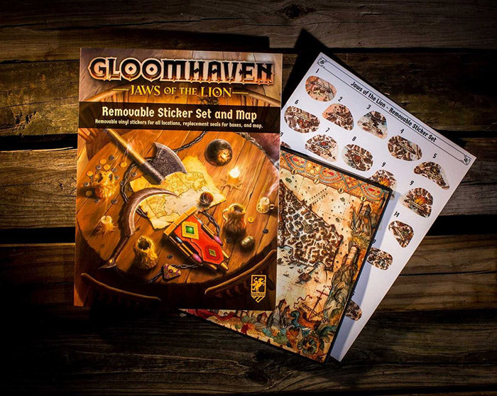 Gloomhaven Jaws of the Lion Removable Sticker Set & Map