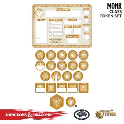 Monk Token Set (Player Board & 23 tokens)