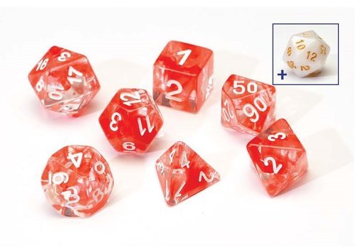 Red Cloud Transparent Poly Dice Set
