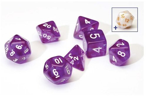 Translucent Purple Poly Dice Set