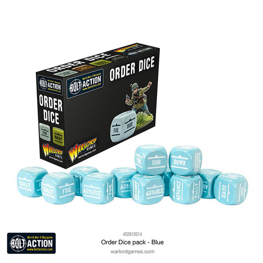 Bolt Action Orders Dice - Blue (12)