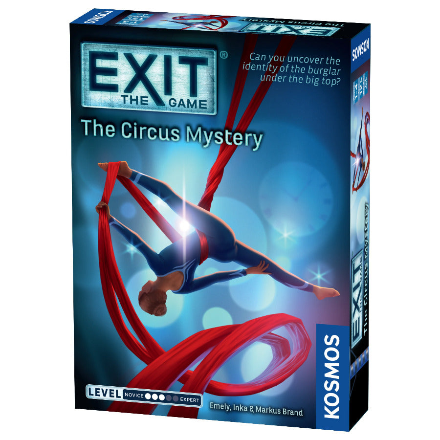 Exit Circus Mystery escape room game. Solo play, 1-4 players. Difficulty 3/5