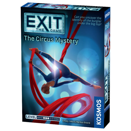 Exit Circus Mystery escape room game. Solo play, 1-4 players. Difficulty 3/5
