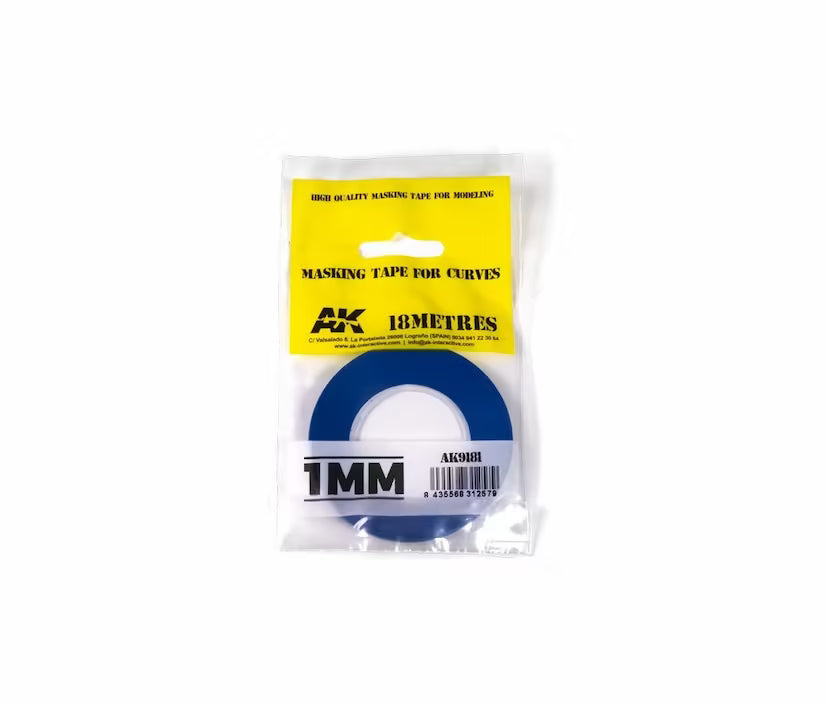 AK Interactive - Blue Masking Tape For Curves 1mm
