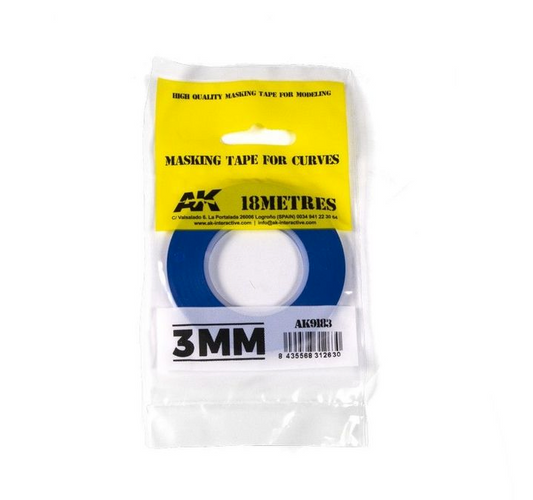 AK Interactive - Blue Masking Tape For Curves 3mm