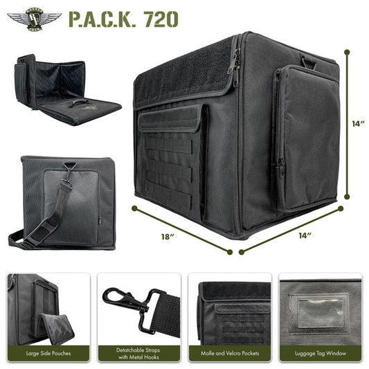 (720) P.A.C.K. 720 Molle Pluck Foam Load Out (Black)