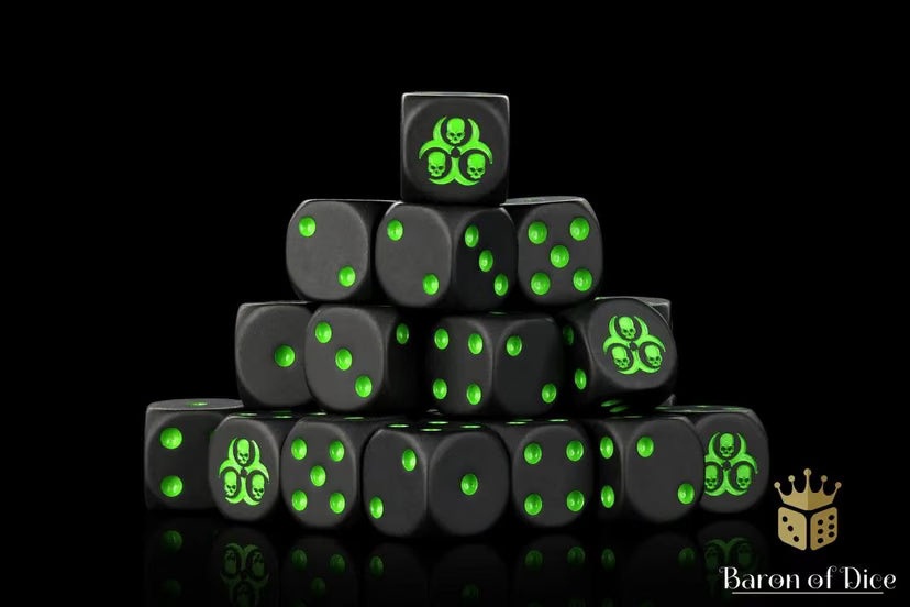 Black Plague Dice Set (Round) - Baron of Dice
