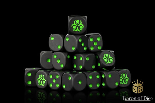 Black Plague Dice Set (Round) - Baron of Dice