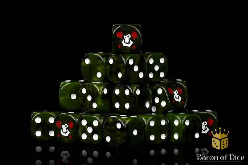 Bloody Orc Dice Set (Round) - Baron of Dice