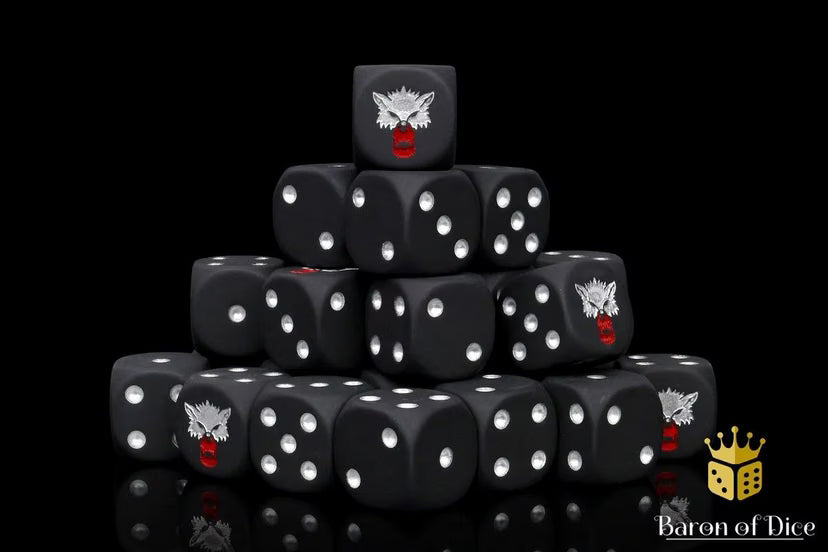 Bloody Wolf Dice Set (Round) - Baron of Dice
