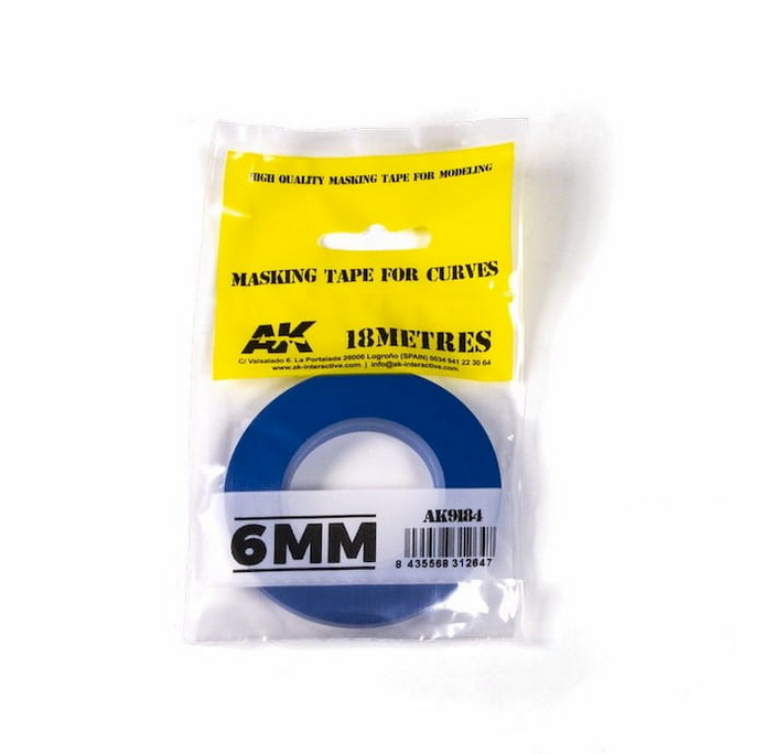 AK Interactive - Blue Masking Tape For Curves 6mm