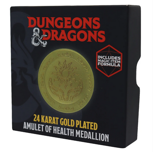 Dungeons & Dragons 24k Gold Plated Amulet of Health Medallion