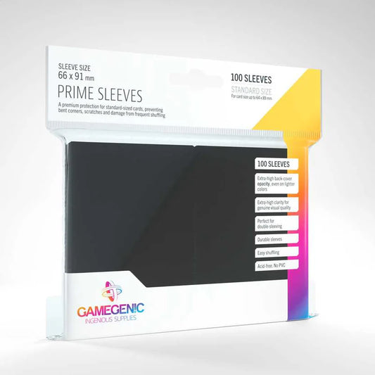 Gamegenic Prime Sleeves Standard Size- Black (100)
