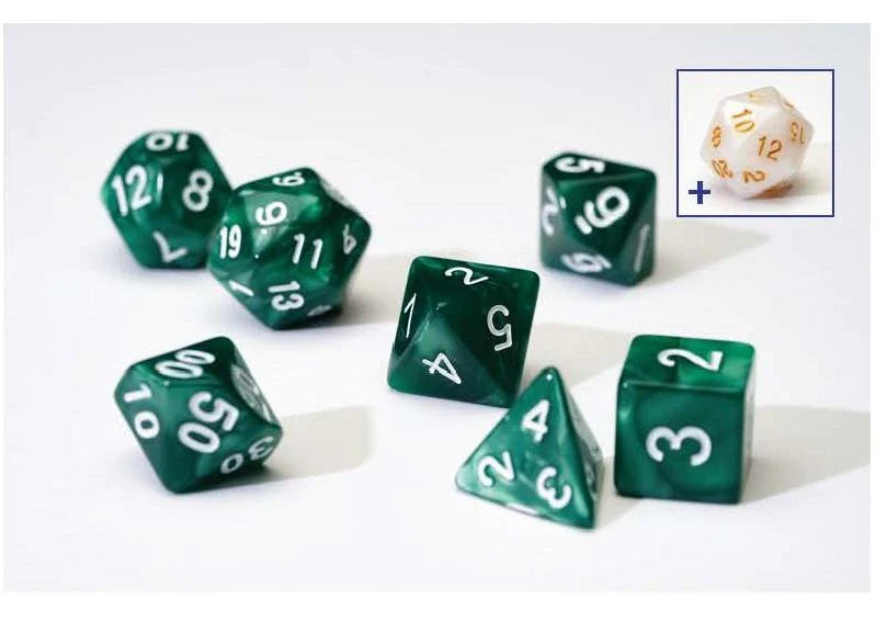 Pearl Green Acrylic Poly Dice Set