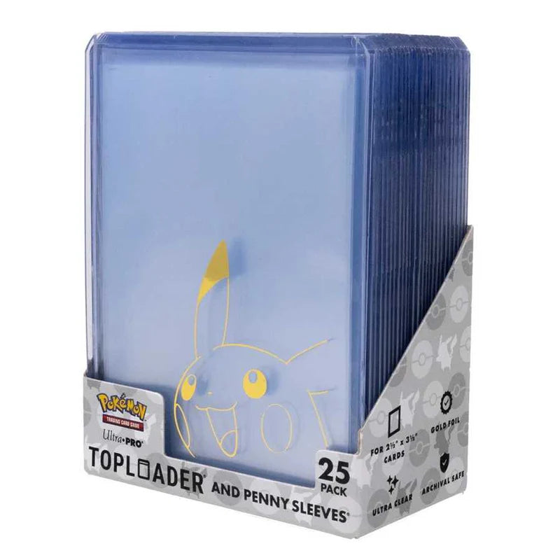 Pokemon Pikachu Toploader & Penny Sleeves Combo Pack (25 Pack)