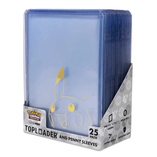 Pokemon Pikachu Toploader & Penny Sleeves Combo Pack (25 Pack)
