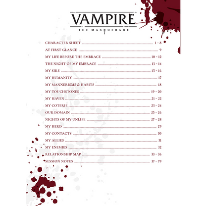 Vampire: The Masquerade 5th Edition RPG: Character Journal