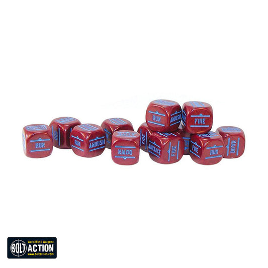 Bolt Action Orders Dice - Maroon (12)
