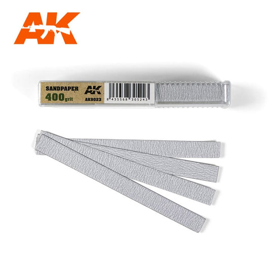 AK Interactive Sandpaper - Dry, 400 grit x 50 strips