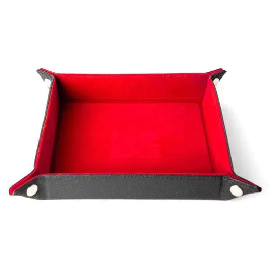Fold Up Velvet Dice Tray: Red