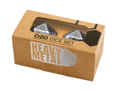 Heavy Metal D20 Dice Set - Chrome