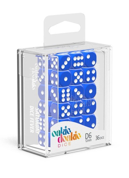 Oakie Doakie Dice D6 Dice 12 mm Solid - Blue (36)