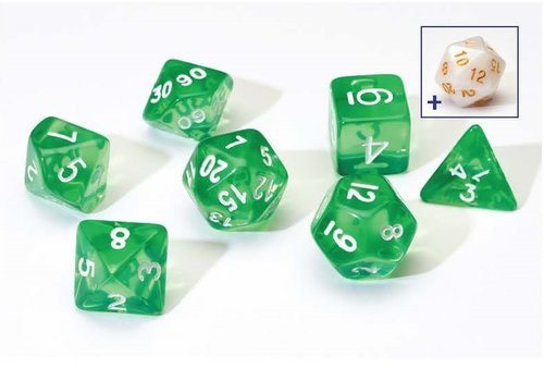 Translucent Green Poly Dice Set