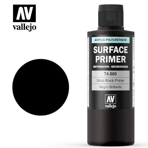 Vallejo Acrylic Polyurethane - Primer Gloss Black 200ml