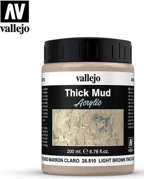 Vallejo Weathering Effects Light Brown Thick Mud 200ml
