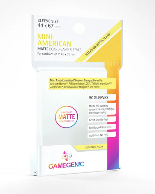 Gamegenic MATTE Mini American- Sized Boardgame Sleeves (50 ct.)